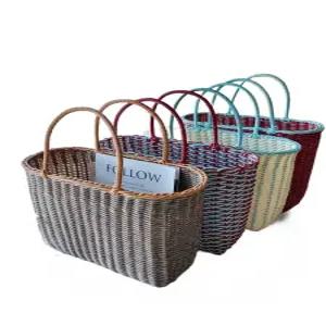 라탄토트백 빨대가방 바스켓 가방 왕골 토트백 휴양지 나들이 바캉스 뜨개