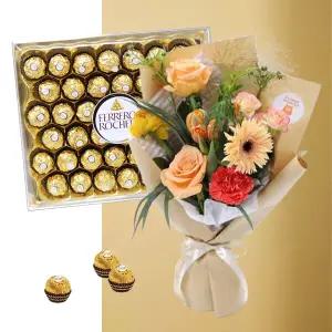 하이디 꽃다발+페레로로쉐42P 생일 기념일 축하 감사 선물 발렌타인데이 화이트데이 어버이날 스승의날