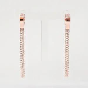 [오팔하우스] 14k 드롭 체인 큐빅 원터치 귀걸이 OPNIE4260-1