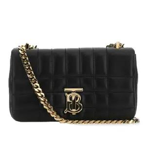 버버리 TB 금장 퀼팅 레더 미니 롤라백 블랙 8059492