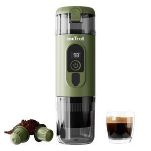 여행용 휴대용 커피 메이커, 캠핑용 미니 전기 에스프레소 머신, 충전식 배터리가 장착된 무선 카페테리아 포터틸, 분쇄 및 NS 캡슐과 호환 가능