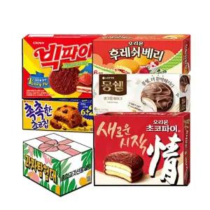과자탐험대 사무실 간식 과자 5종,B세트(초코파이 빅파이 촉촉한초코칩 후레쉬베리 몽쉘)