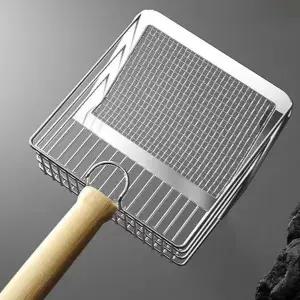 고양이 모래 삽 스테인레스 거름망 똥삽 고양이 배변 삽 화장실 용품 도구 손잡이 강아지 나무 청소 집사