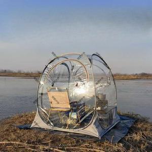 원터치 투명텐트 방한 감성 차박 150cm PVC 투명 기본모델 야외 투명돔텐트