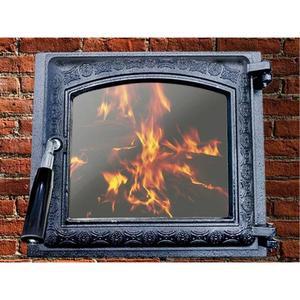 장작 벽난로문 문짝 카바 유리 아궁이문 검정 내열 플라스틱 손잡이 난로 불멍