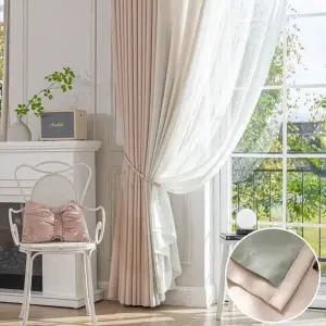 [지나송]아뮤 차광률UP 두겹 암막커튼(340x230) 코디커튼(봉 설치부속)..[35704166]