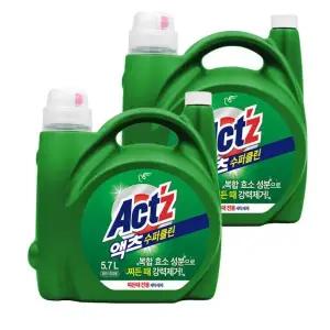 액체세제 대용량 액츠 수퍼클린 찌든때 5.7L 2개 겸용