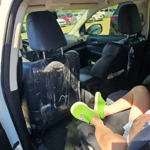 킥매트 뒷자석 오염방지 투명 자동차 2P 킥매트 차시트커버 등받이오염방지