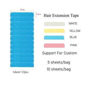 100개 양면 컬러 가발 테이프 스트립 헤어 접착제 슈퍼 도구