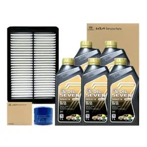 그랜져IG 2.4 가솔린 엔진오일 세트 (에스오일 세븐골드RV 5W30 5L + 순정 필터 세트)