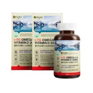 오리진 알티지 오메가3 앤 비타민D 2000IU 1208mgx100캡슐 1+1 총200캡슐 EPA DHA 혈액순 환 신진대사