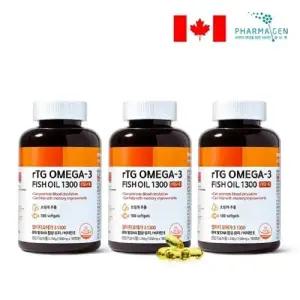 파마젠 rTG 알티지 오메가3 1300mgx180캡슐 2+1 총540캡슐 DHA EPA 비타민E