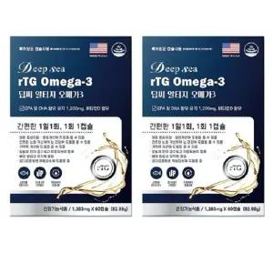 동신헬스케어 딥씨 알티지 오메가3 1,383mg x 60캡슐 1+1 총120캡슐 기억력 건조한눈 혈행 혈중중성지질