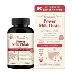 뉴트리랩스 파워 밀크씨슬 1,350mg x 60정 비타민B군 8종 미네랄 2종