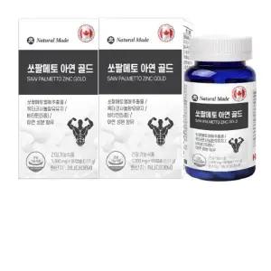 네츄럴메이드 쏘팔메토 아연 골드 1300mg x 90캡슐 1+1 총180캡슐 옥타코사놀 비타민 아연