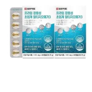 일양약품 프라임 장용성 초임계 알티지 오메가3 512mgx60캡슐 1+1 총120캡슐 DHA EPA 비타민D