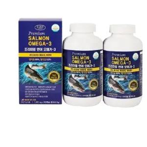 에버그린 프리미엄 연어 오메가-3 1,001mg x 300캡슐1+1 총600캡슐 EPA DHA 비타민D