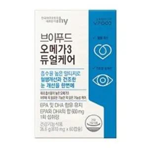 한국야쿠르트 브이푸드 오메가3 듀얼케어 610mg x 60캡슐 EPA DHA