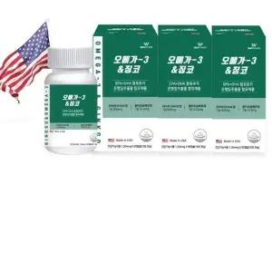 웨이팜 오메가-3징코 1204mg x 90캡슐 2+1 총270캡슐 EPA DHA 플라보놀배딩체