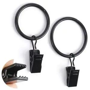 커튼고리 10P 커튼 집게링 블랙 25mm 32mm 커텐 링 핀 고리