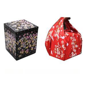 일본도시락통 일본찬합 고급 우드 나무 벚꽃 초밥 소풍 3단