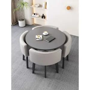 4인 티테이블 원탁 세트 의자 라운지 식탁 원형 올인원