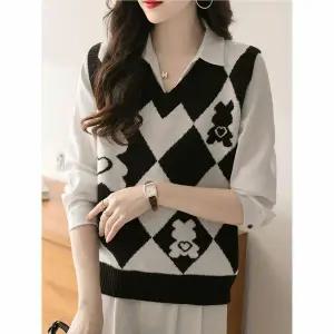 [하프클럽/에꼴드파리]러브 다이아 니트조끼_F4XWVB001Z