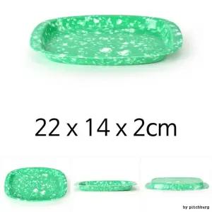 분식 그릇 손잡이 접시 22x14x2cm 멜라민 스넥 1p 분식집