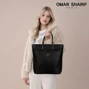 [오마샤리프] 소가죽 트림 여성 숄더백 겸 토트백 OS140