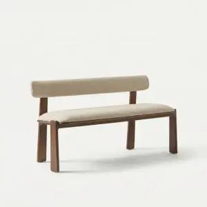 스코나 린아크 아시아월넛 원목 실리콘레더 1500 3인 벤치 의자