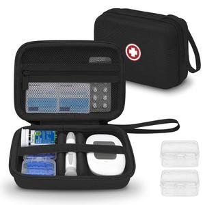 용품 여행 케이스 검사 키트를 위한 휴대용 정리함 미터가 포함된 모니 키트 스트립 랜싯 랜싱 장치 전용 블랙 인테리어