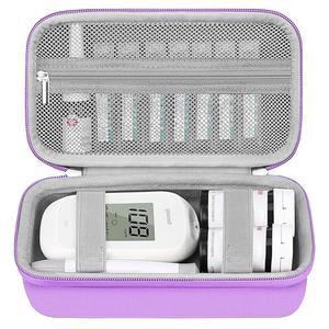 검사기 검사 스트립 채취 바늘 및 액세서리를 보관 있는 모니터 키트와 호환되는 Leayjeen 용품 여행용 케이스 전용