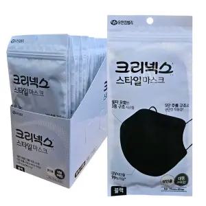 유한킴벌리 크리넥스 스타일마스크 블랙 대형3매입 25개