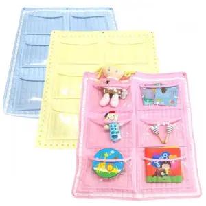 국산 순면 누빔 벽걸이 세로 3단 헝겊 책꽂이 유아용 귀염 좋은재질 벽부착