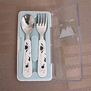 [골드스마일]스텐 케이스 식기 스푼 세트 1P 이유식 포크 304 유아 스푼포크세트