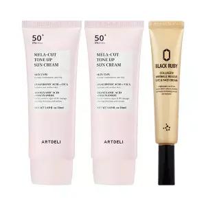 아트델리 멜라컷 톤업 선크림 50ml x2+ 블랙루비 콜라겐 아이크림 30ml