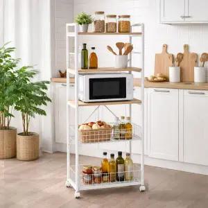 아트박스/가구느낌 투시주방선반 5단 600 전자렌지 밥솥다이 다용도 수납