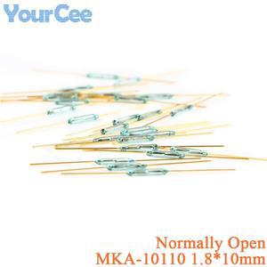 50pcs2pcs MKA-10110 리드 스위치 1.8x10mm 녹색 유리 일반적으로 열림 NO 접촉 센서 용