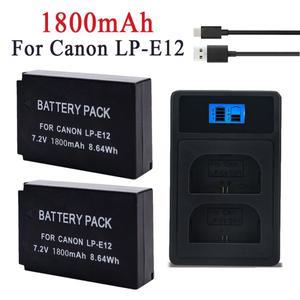 캐논 EOS M10 Kiss X7 Rebel SL1 100D DSLR 배터리 L50 용 LP-E12 LP 카메라 1800mAh