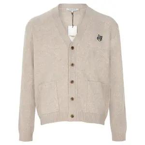 메종키츠네 25FW 탄베이지 폭스 헤드 밀라노 램스울 카디건 PM00510KT1180 0335