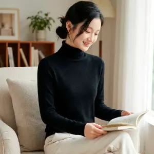 간절기/캡내장/기모 긴팔 따뜻한 노브라티 쫀쫀 스판 목폴라 긴팔티 무지 베이직 기본티 히트텍 3color