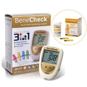베네첵 3in1 콜레스테롤 요산 혈당 측정기+콜레스테롤 시험지 25매 포함 자가측정 세트