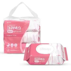 크리넥스 수앤수 실키 소프트 대용량 물티슈 70매 6개입 캡형물티슈