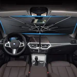 차량용 접이식 우산형 햇빛가리개 SUN-77썬바이저 단기 자외선 용암막 양막 커튼 앞유리 가리게 햇빗