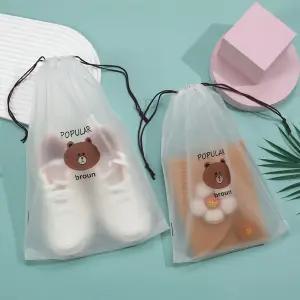 PE 방수 비닐파우치 스트링 주머니 곰 여행소지품정리 수영복보관용