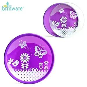 브린웨어 가든 플레이트 퍼플키즈식기 어린이접시 내열유리실리콘