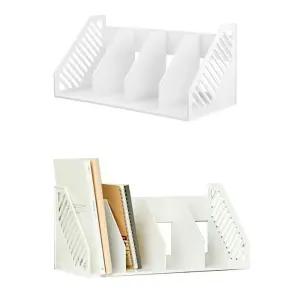 4칸 학생용 책상 책꽂이 북앤드 45x21cm 1개 WH 미니 정리함 이동식 수납 서랍 사무실 책장