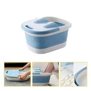 풋케어 족욕기-블루(약44x33x21.5cm) 접이보관 지압탕기 휴대용 가정용 폴딩