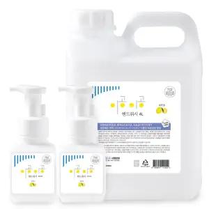이공 핸드워시 레몬향 4L 1개+300ml 본품 2개 버블 비누 거품 폼워시 세정제 거품물 손비누 물비누 대용량