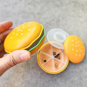 버거모양 휴대용 알약통 악세사리 주얼리 보관통 비타민케이스 약통 출장 여행 요일 요일약 투명